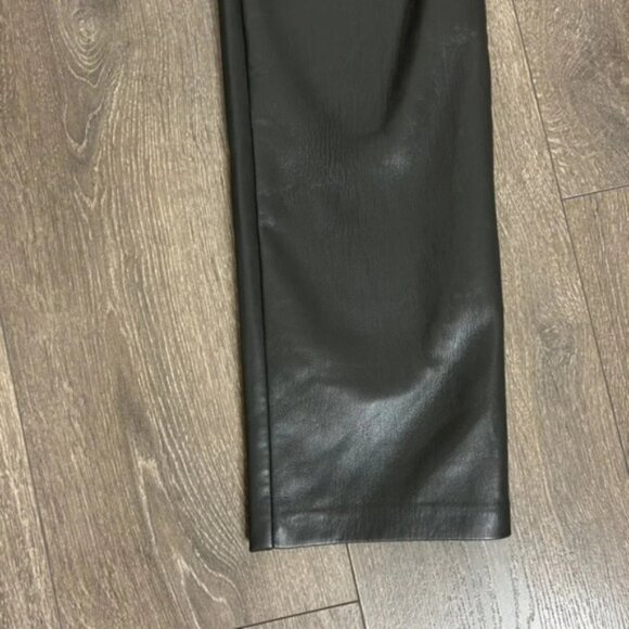 Wilfred Aritzia Melina Pant High waist Straight Leg Gray Faux Leather Size 0 - Picture 7 of 10